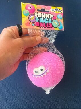 Five Below Funny Face Balls Pink Squeeze Ball
